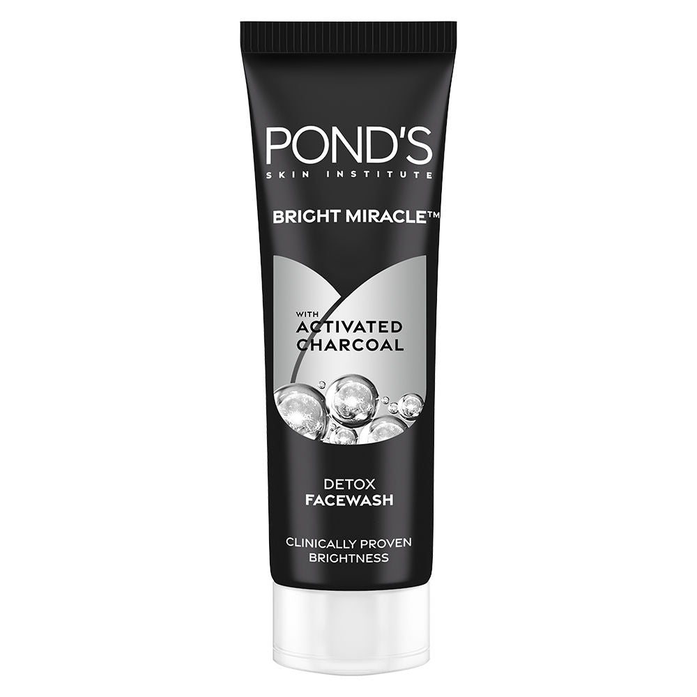 Pond’s Bright Miracle Pure Detox Anti-Pollution Clear Face Wash with Activated Charcoal, 50g Buy at Indicrest Image 2