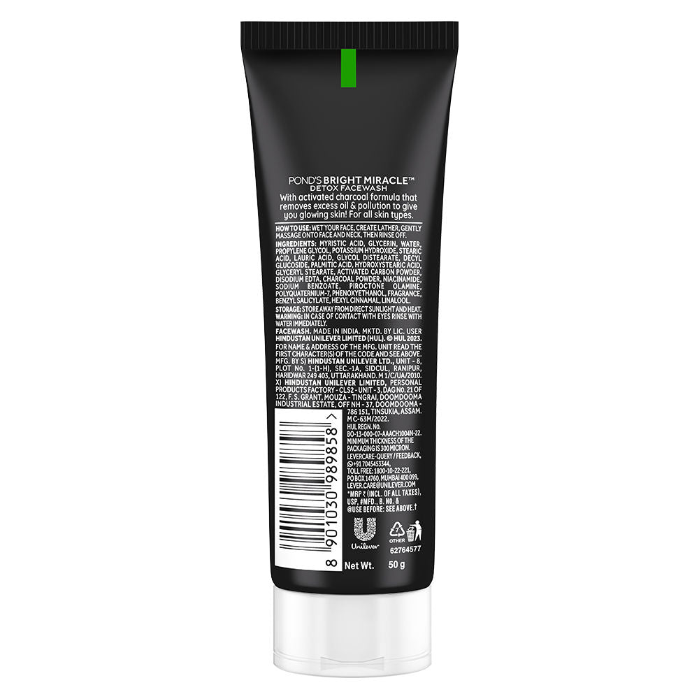Pond’s Bright Miracle Pure Detox Anti-Pollution Clear Face Wash with Activated Charcoal, 50g Buy at Indicrest Image 10