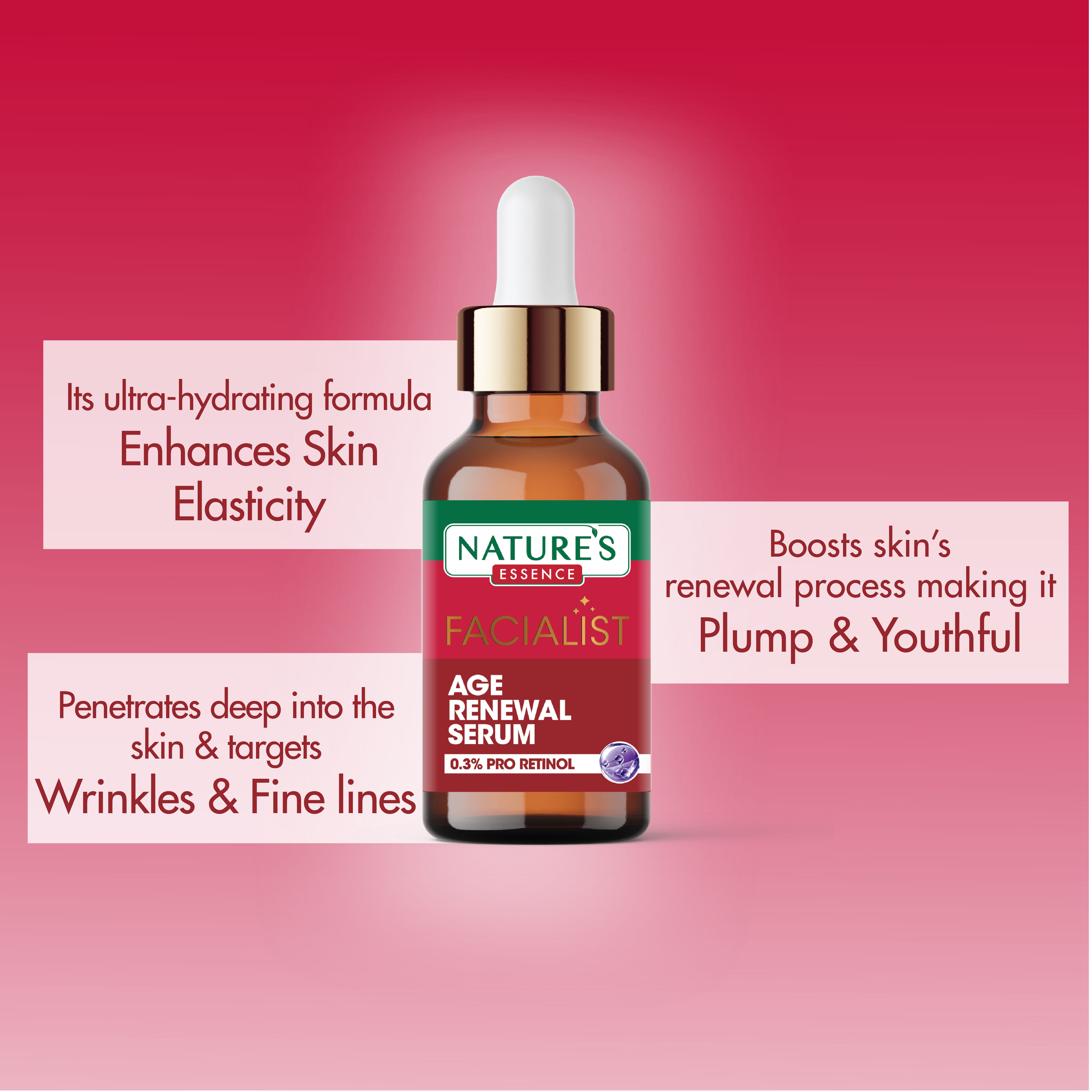 Nature's Essence Professional Facialist Age Renewal Serum with 0.3% Pro Retinol, 30ml Buy at Indicrest Image 5