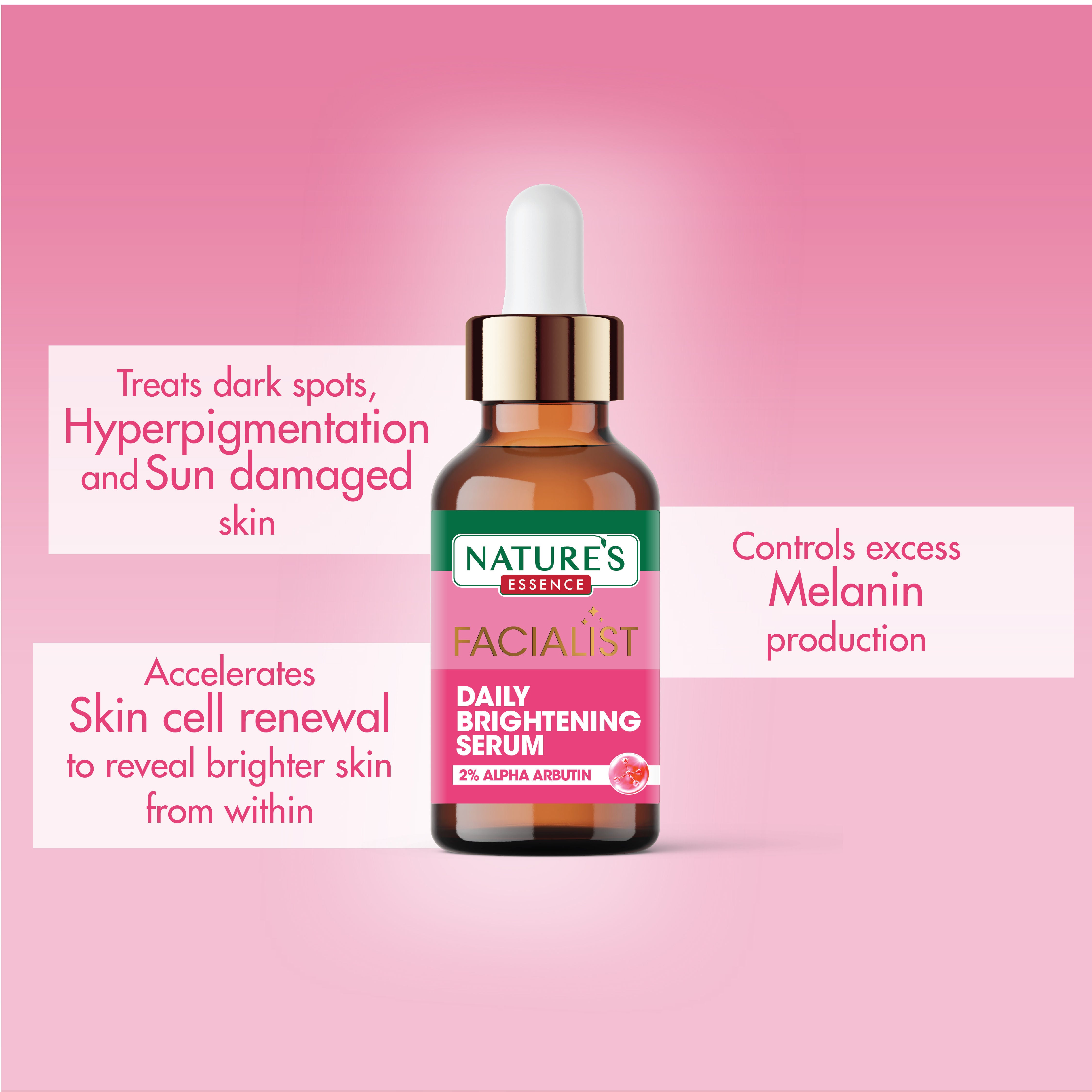 Nature's Essence Facialist Daily Brightening Serum with 2% Alpha Arbutin, 30ml Buy at Indicrest Image 5