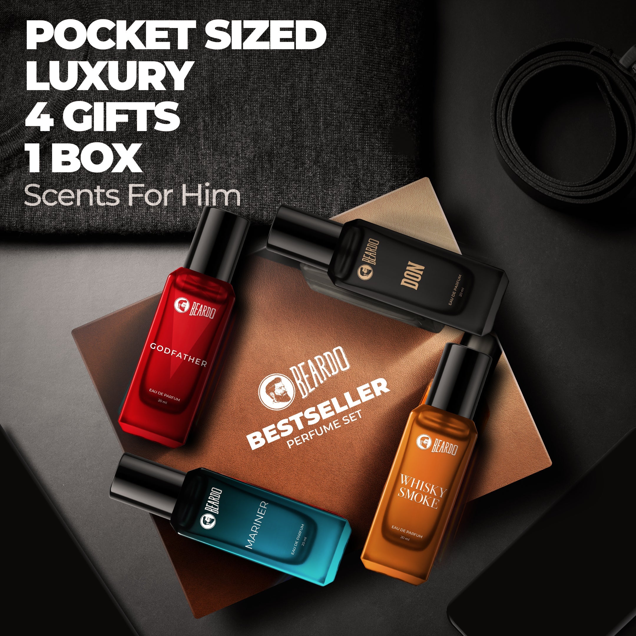Beardo Bestseller Perfumes Giftset 4X20ml - Image 2 - Buy from Indicrest