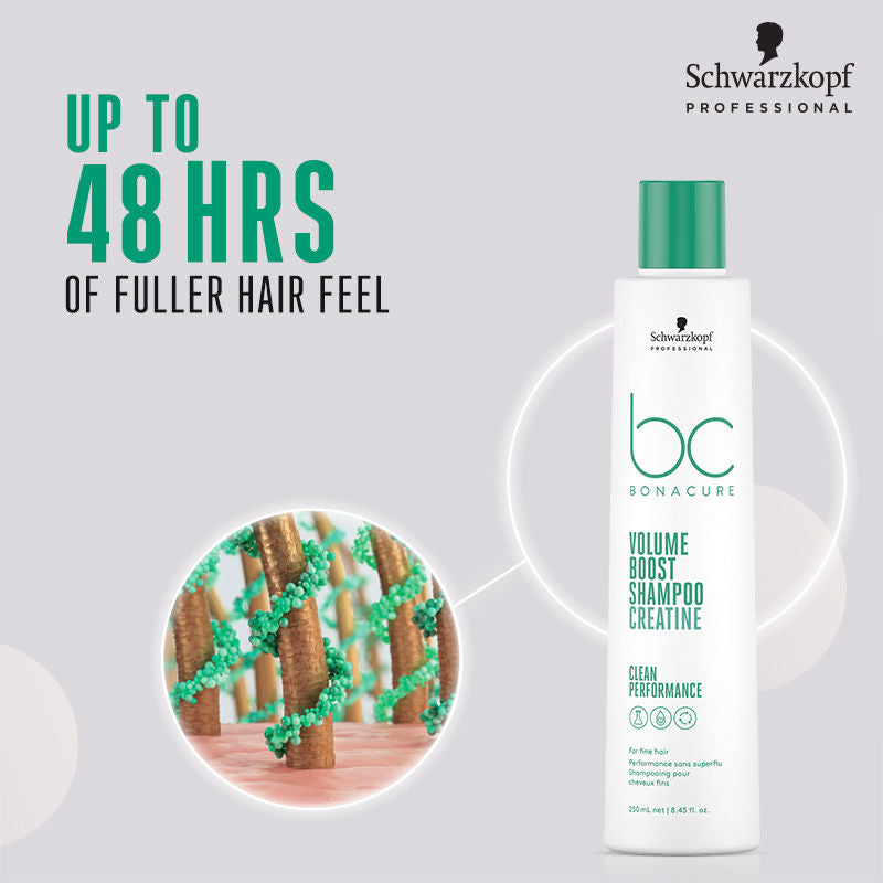 Schwarzkopf Professional Bonacure Volume Boost shampoo With Creatine - For Fine Hair, 250ml Buy at Indicrest Image 3