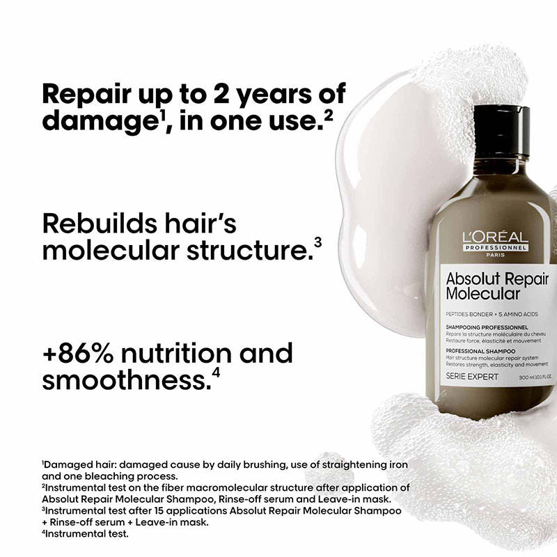 L'Oreal Professionnel Absolut Repair Molecular Sulfate-Free Shampoo, Mask & Leave-In Cream Combo
(3 pcs)1313