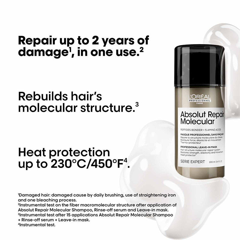 L'Oreal Professionnel Absolut Repair Molecular Sulfate-Free Shampoo, Mask & Leave-In Cream Combo
(3 pcs)1515