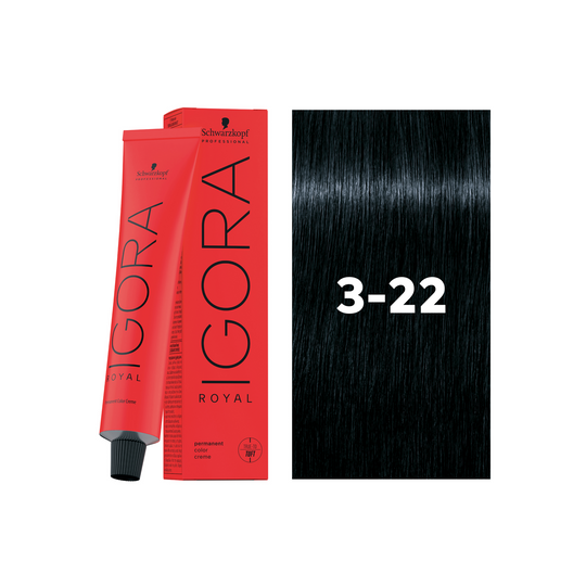 Schwarzkopf Professional Igora Royal 3-22 Dark Brown Ash Extra, 60ml Buy at Indicrest