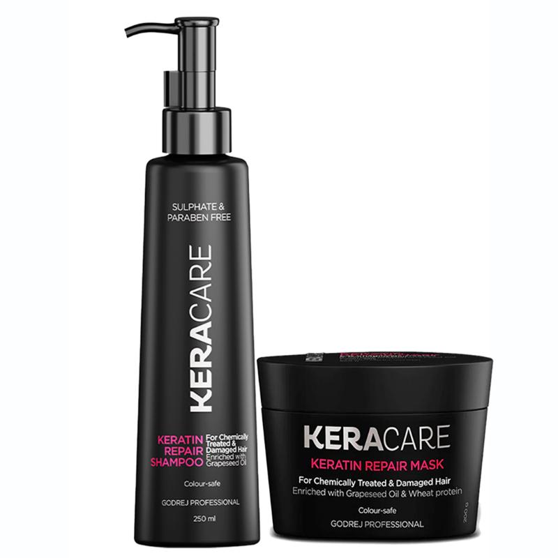Godrej Professional Keracare Keratin Damage Repair Sulphate & Paraben Free Shampoo, 250ml + Conditioner Mask, 200ml Combo, 2 pieces Buy at Indicrest Image 6