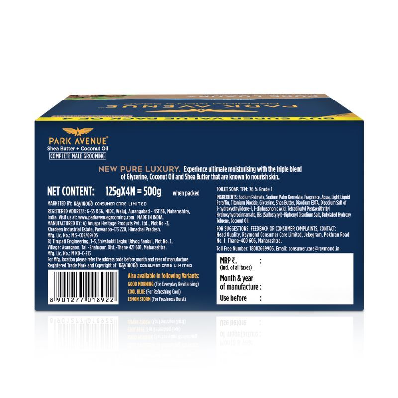 Park Avenue Pure Luxury Soap (Pack of 4), 500g