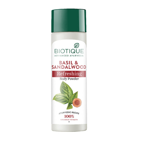 Biotique Basil & Sandalwood Refreshing Body Powder, 150g - Buy from Indicrest