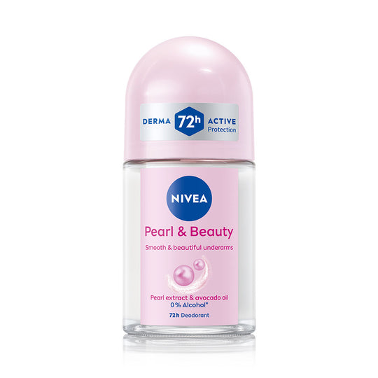 Nivea 72H Active Protection With Pearl Extract Deo Underarm Roll On -Smooth Skin,Odor Protection, 25ml
