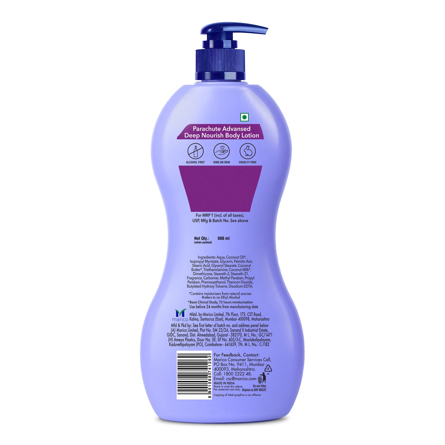 Parachute Advansed Deep Nourish Body Lotion, 600ml