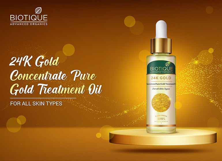 Biotique 24K Gold Treatment Oil Concentrate Pure Gold, 30ml - Image 3 - Buy from Indicrest