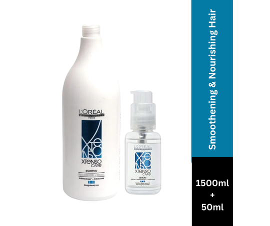 L’Oreal Professionnel Xtenso Care Shampoo, 1500ml & Xtenso Care Serum, 50ml Combo For Straightened Hair Buy at Indicrest