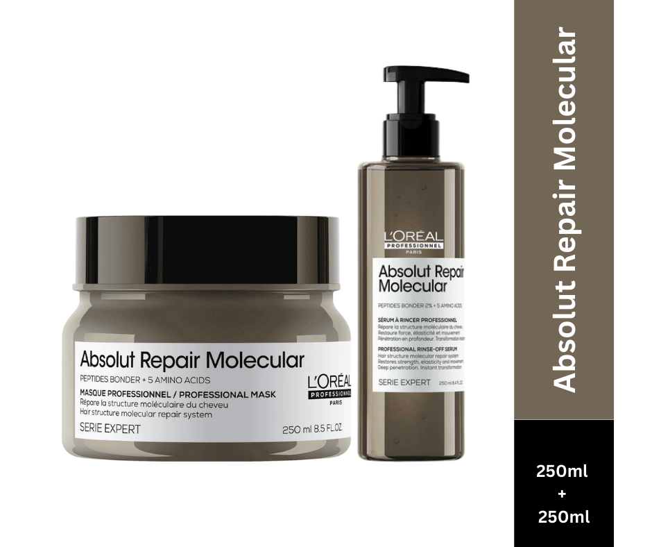 L'Oreal Professionnel Absolut Repair Molecular Hair Mask 250ml | Absolut Repair Molecular Rinse-Off Serum 250ml