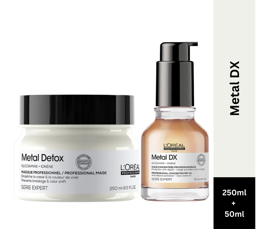 L’Oreal Professionnel Metal DX Hair Mask, 250ml | Concentrated Oil, 50ml Combo