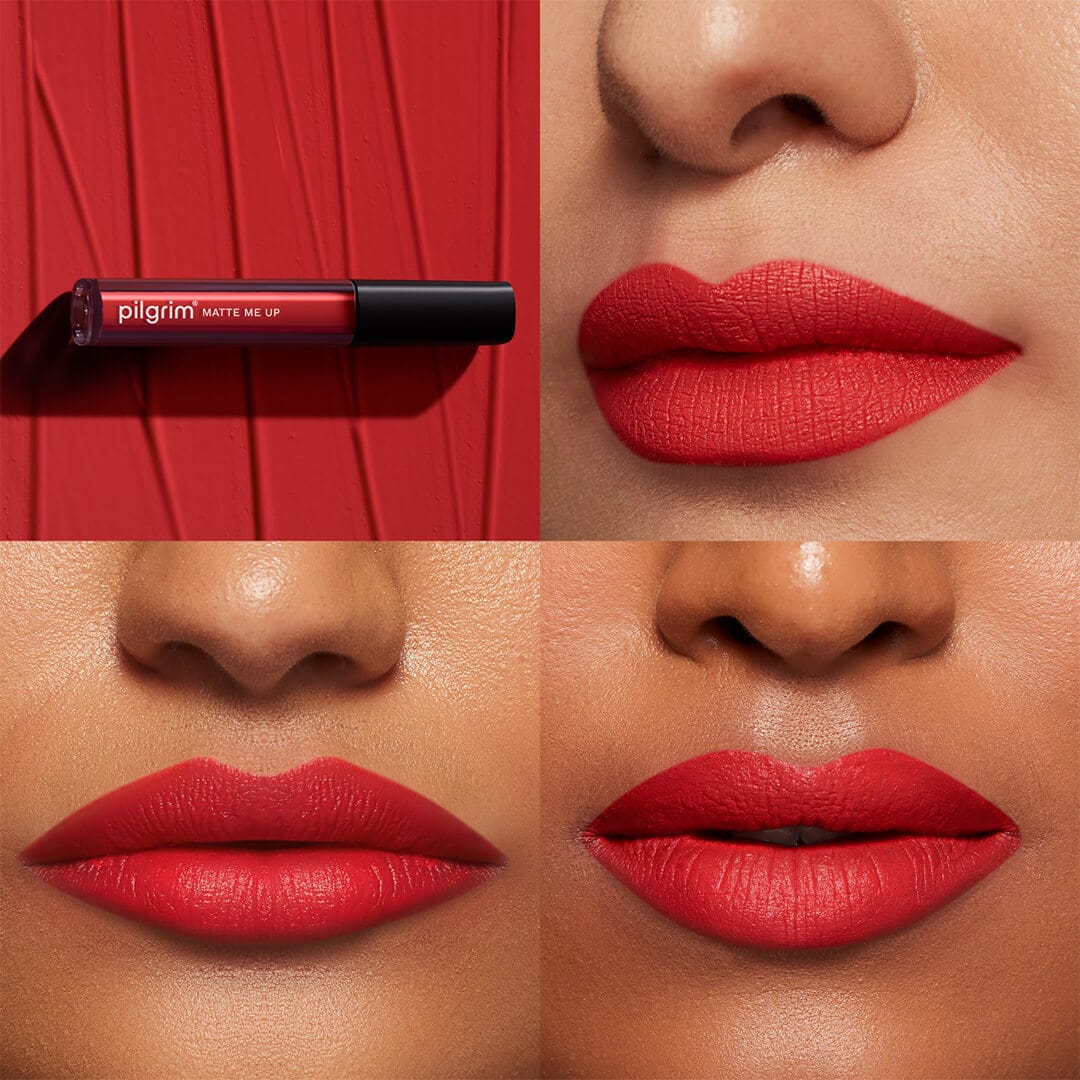 pilgrim matte me up liquid lipstick siren red 25   Image 2   Buy from Indicrest