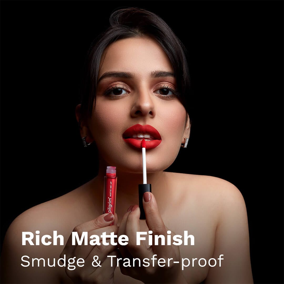 pilgrim matte me up liquid lipstick siren red 25   Image 3   Buy from Indicrest