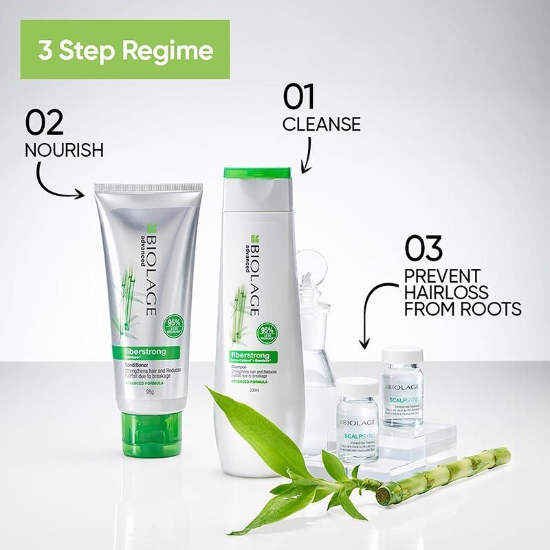 Biolage Advanced Fiberstrong Professional Shampoo, 200ml + Conditioner, 96g Combo For Hair Breakage Buy at Indicrest Image 7