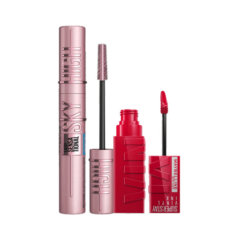 Maybelline New York Lash Waterproof Mascara & Superstay Vinyl Ink Liquid Lipstick Combo, 2 pieces Buy at Indicrest