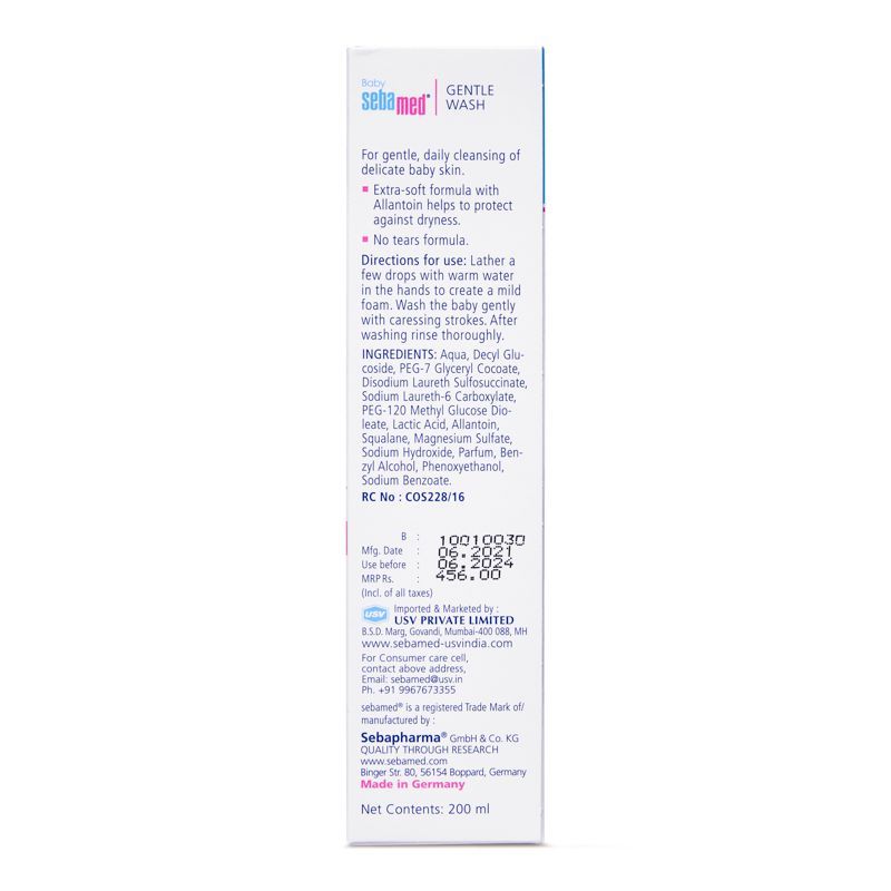 Sebamed Baby Gentle Wash, PH 5.5, With Allantoin, No Tears Formula, Clinically Tested, 200ml