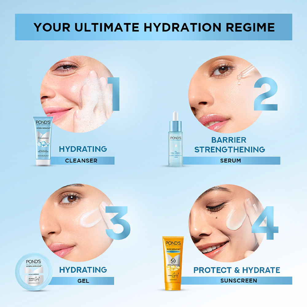 Pond’s Super Light Gel Oil-Free Moisturizer with Hyaluronic Acid & Vitamin E 24HR Hydration, 50ml Buy at Indicrest Image 5