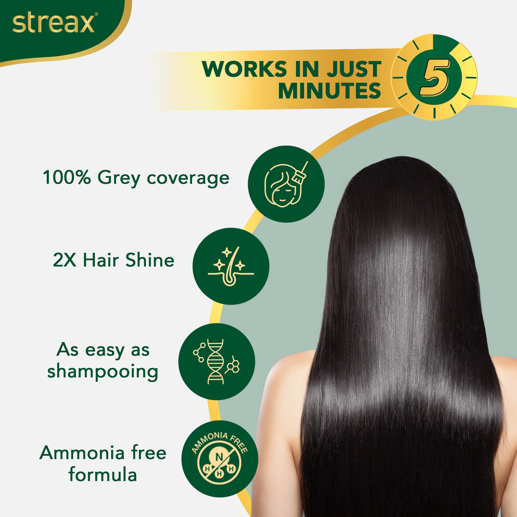 Streax Insta Shampoo Hair Colour - Natural Black, 18ml Buy at Indicrest Image 2