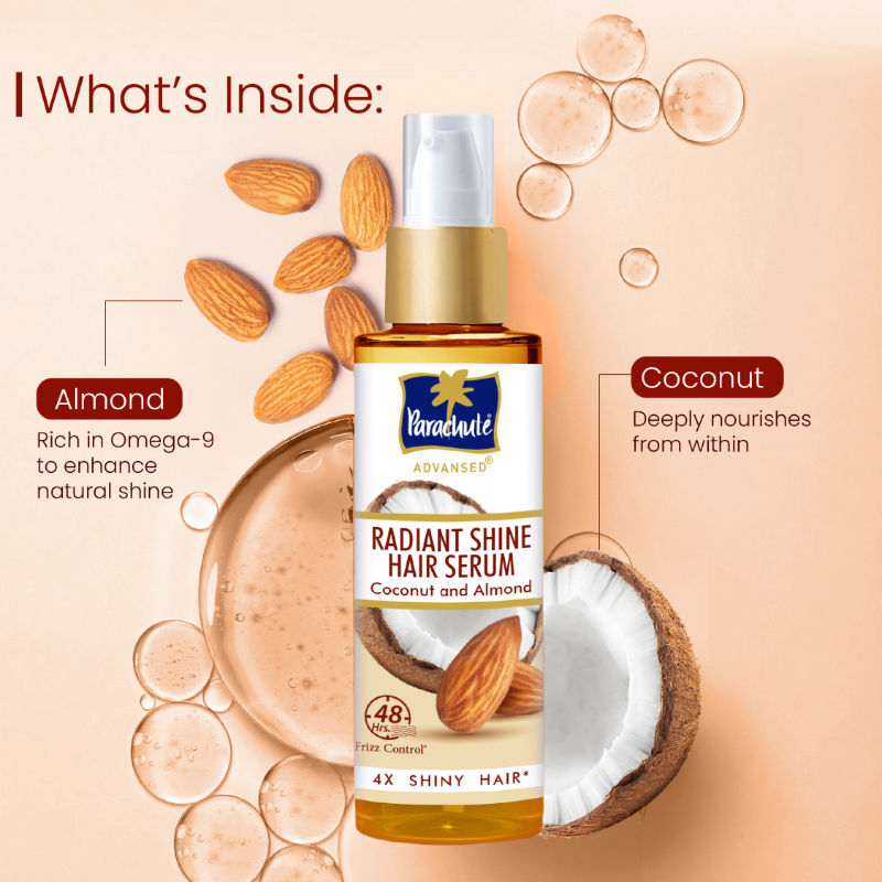 Parachute Advansed Radiant Shine Hair Serum, 100ml Buy at Indicrest Image 3