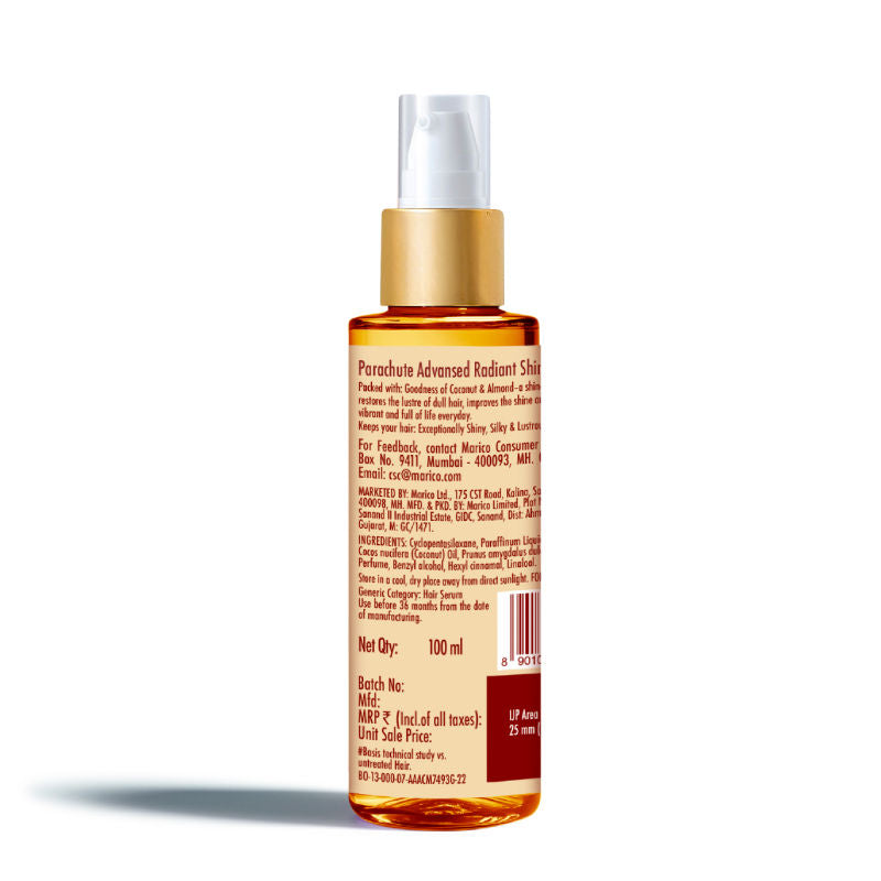 Parachute Advansed Radiant Shine Hair Serum, 100ml Buy at Indicrest Image 8