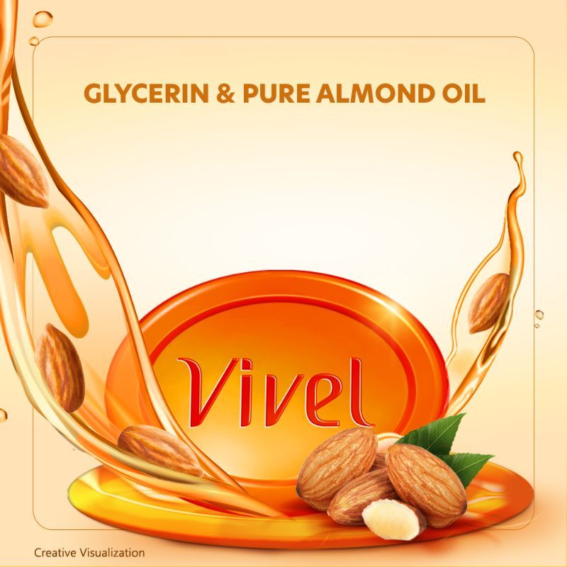 Vivel Glycerin Bathing Bar Soap For Soft Moisturized Skin (Pack of 3), 375g Buy at Indicrest Image 3