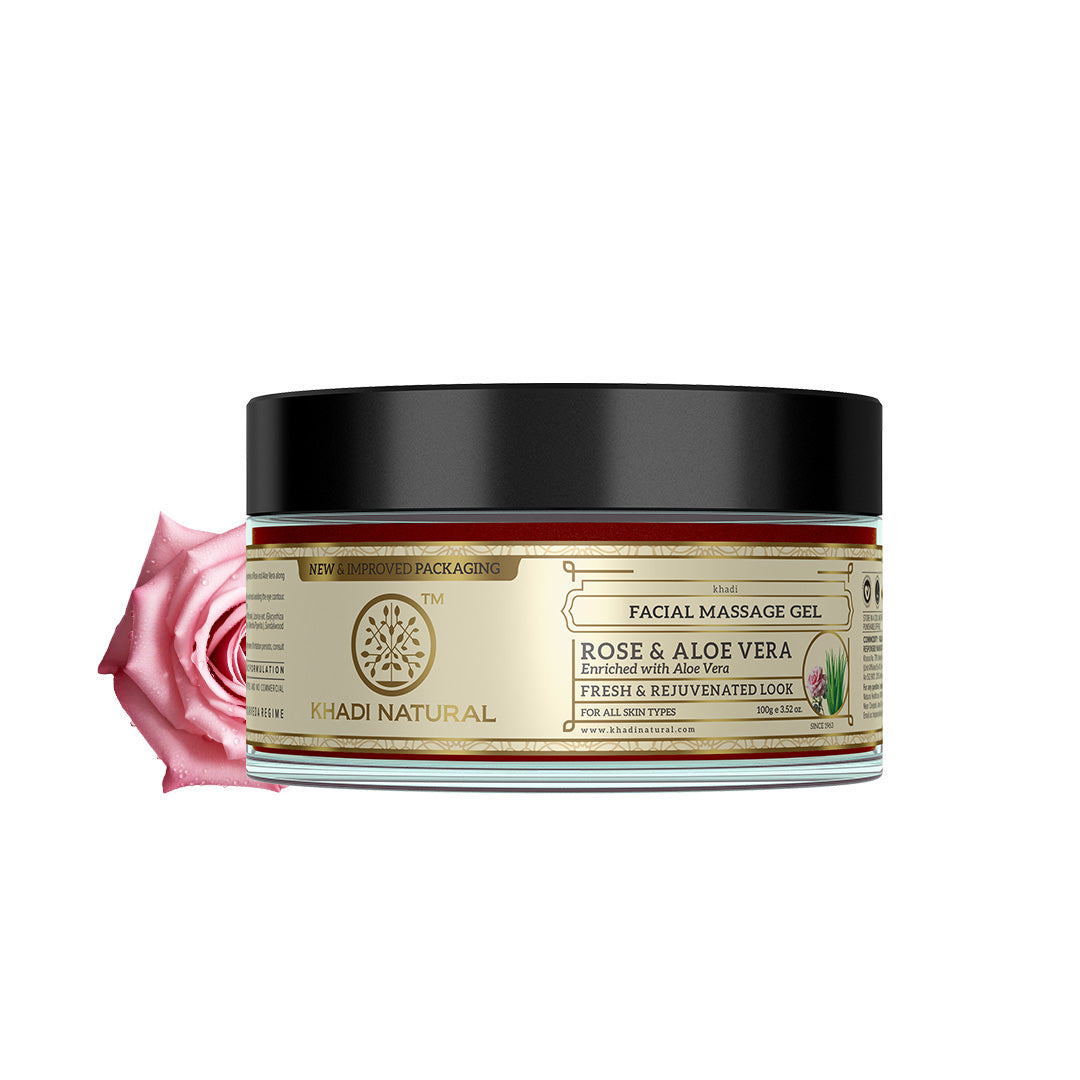 Khadi Natural Rose Aloe Vera Face Massage Gel Combo Pack Of 2 – 100gm Each - Image 6 - Buy from Indicrest