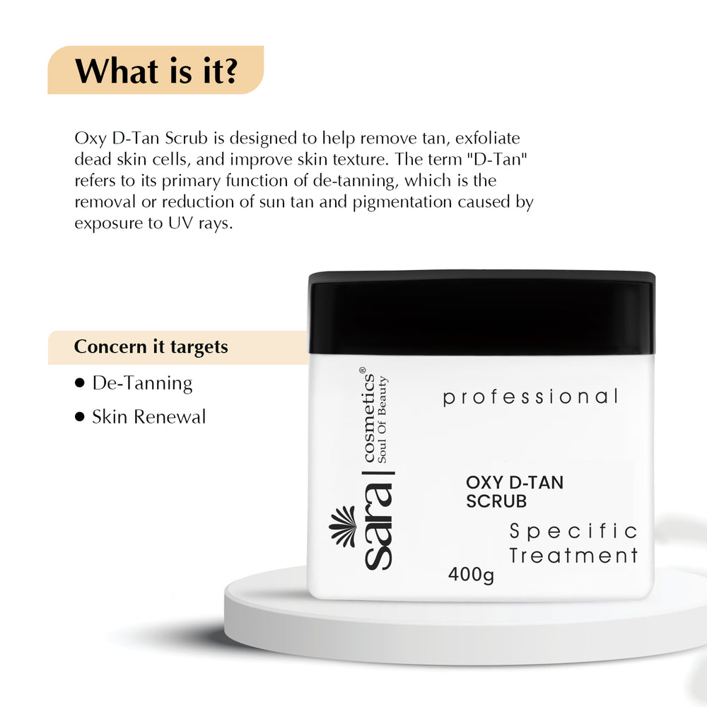 Sara Oxy D-tan Scrub Perfect Exfoliator And Blackheads and Whiteheads Remover, Perfect For All Skin Type, For Men and Women, 400g - Image 2 - Buy from Indicrest