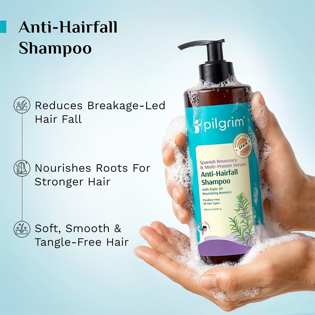 Pilgrim Spanish Rosemary and Multi-Protein Serum  Anti-Hairfall Shampoo,  400ml - Image 3 - Buy from Indicrest