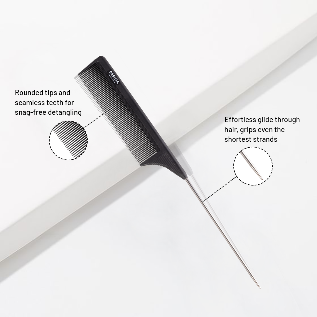 Berina Professional Pin Tail Comb BC-700 | Professional Styling Comb for Detailed Sectioning, BC-700