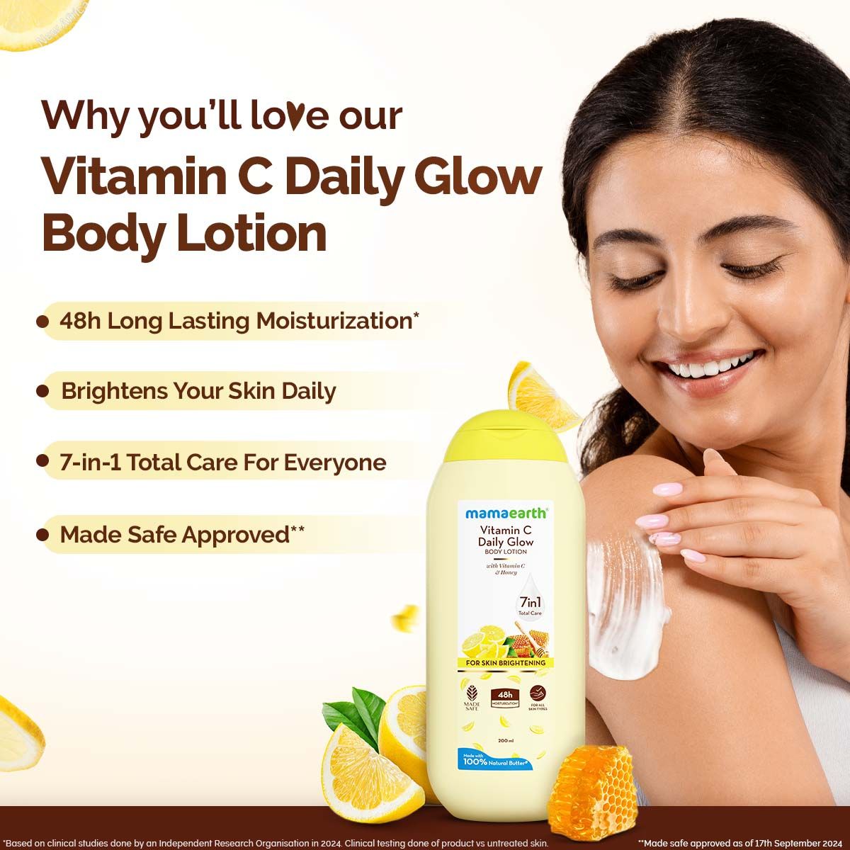 Mamaearth Vitamin C Daily Glow Body Lotion For Skin Brightening, Pack of 2 X 200ml - Image 2 - Buy from Indicrest