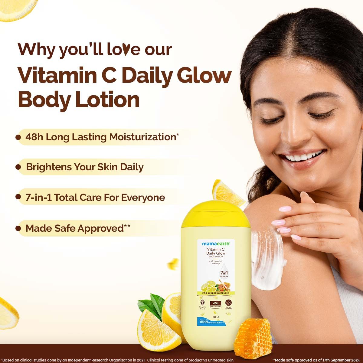 Mamaearth Vitamin C Daily Glow Body Lotion For Skin Brightening, 100ml - Image 2 - Buy from Indicrest