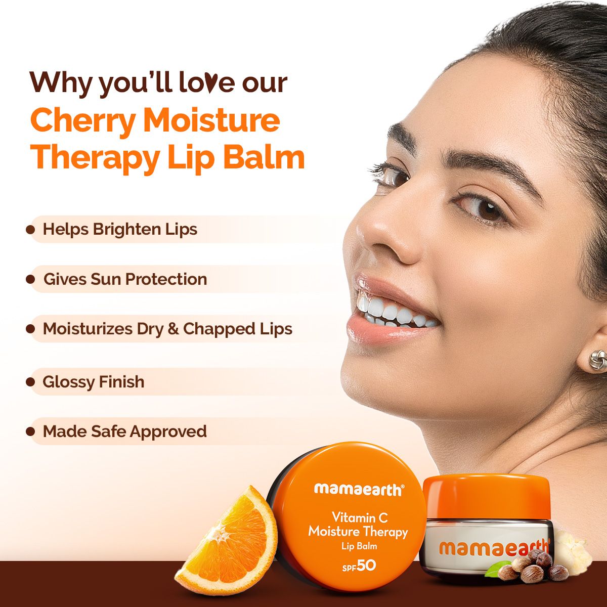 Mamaearth Vitamin C Moisture Therapy Lip Balm SPF 50 with Vitamin C & Honey for Lip Lightening, 15g - Image 2 - Buy from Indicrest
