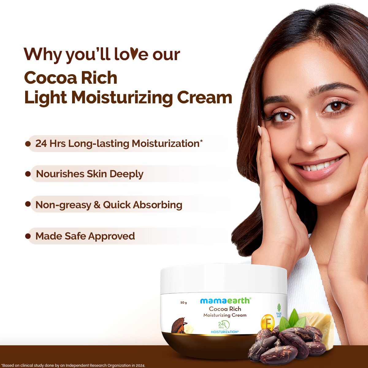 Mamaearth Cocoa Rich Moisturizing Cream with Cocoa Butter & Vitamin E for Deep Nourishment, 50g - Image 2 - Buy from Indicrest