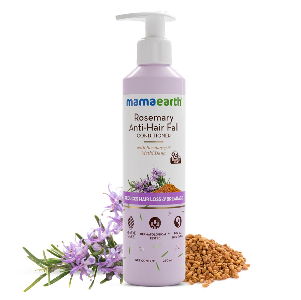 Mamaearth Rosemary Anti-Hair Fall Conditioner with Rosemary & Methi Dana for Reducing Hair Loss & Breakage, 250ml - Image 2 - Buy from Indicrest