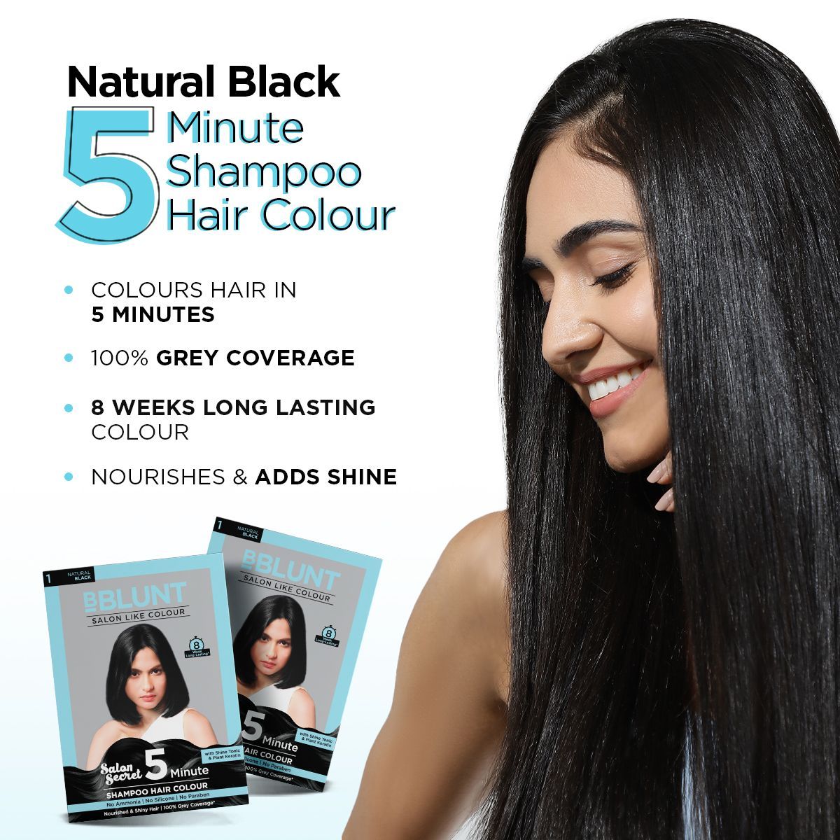 Bblunt 5 Min Shampoo Choco Dark Brown Duo, Natural Black Pack of 2 - Image 10 - Buy from Indicrest