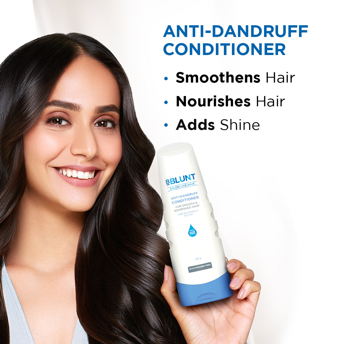 Bblunt Anti-Dandruff Combo For a Clear & Healthy Scalp, Shampoo 300ml + Conditioner 250g - Image 3 - Buy from Indicrest