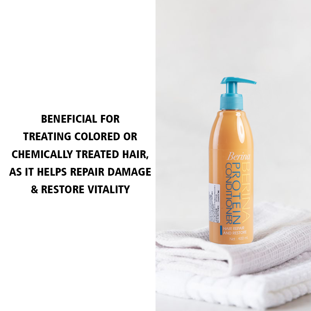 Berina Professional Protein Conditioner | Deep Repair, Strength & Nourishment for Dry & Damaged Hair, 400ml