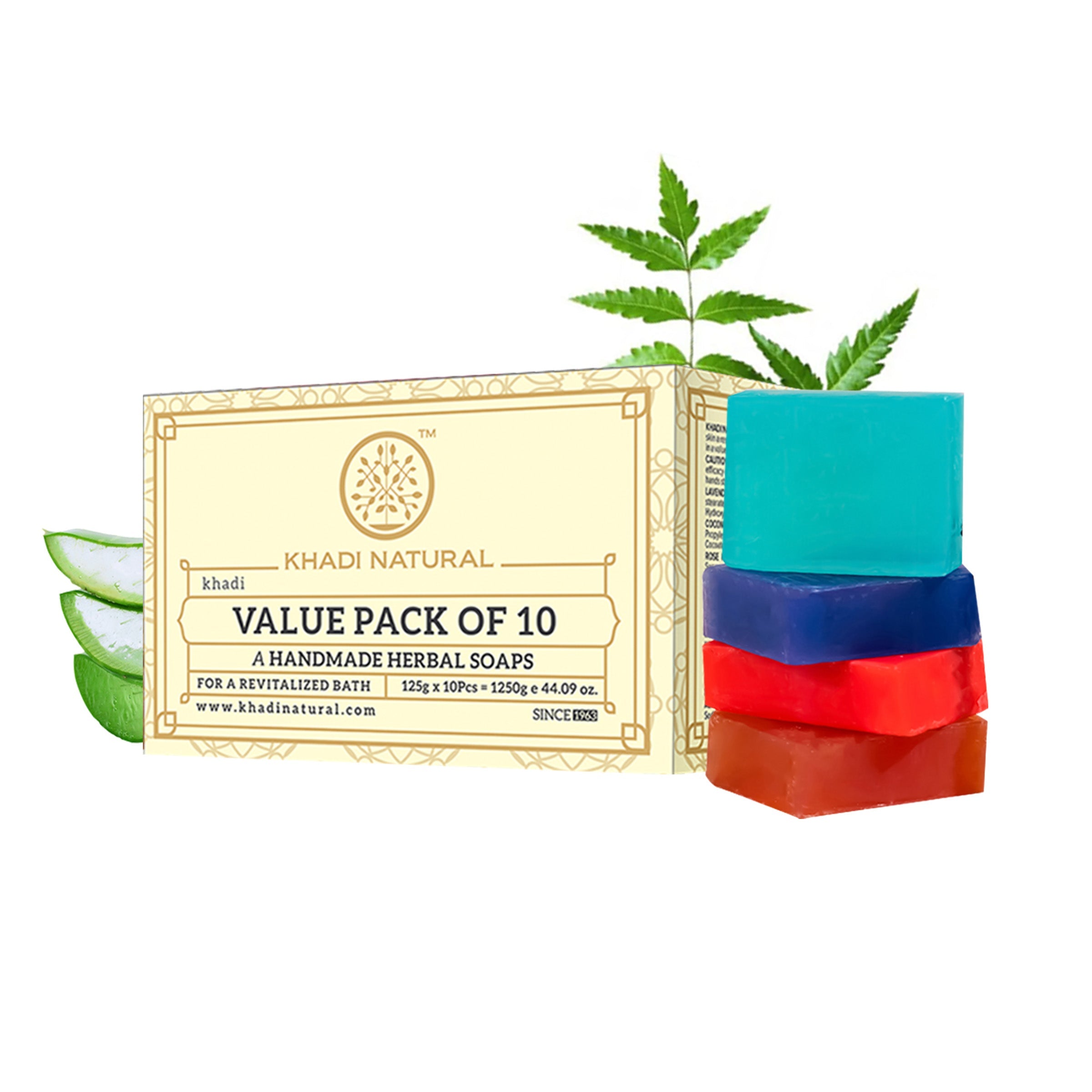 Khadi Natural Herbal Soap Combo Value Pack of 10 - 125gm Each - Image 7 - Buy from Indicrest