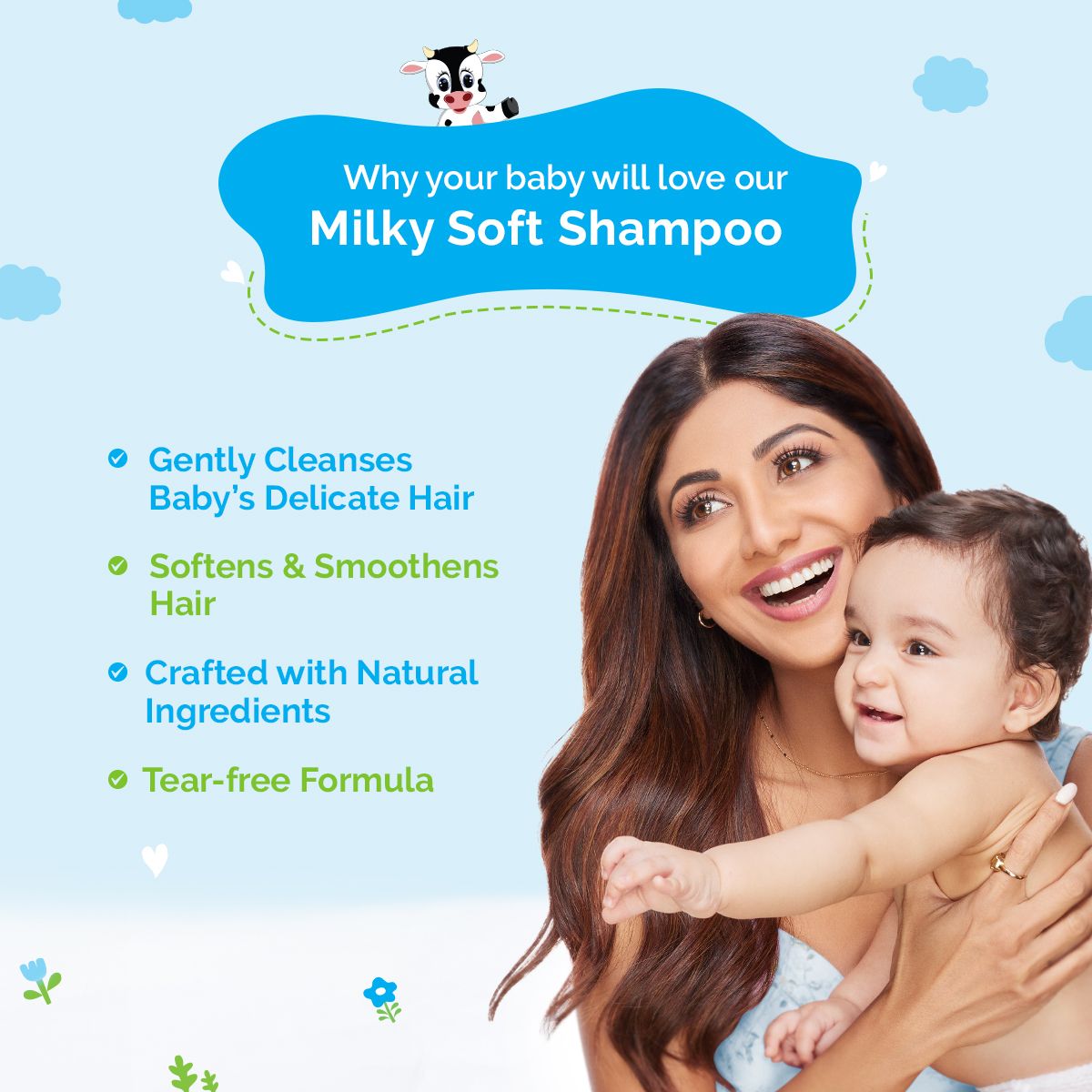 Mamaearth Milky Soft Shampoo with Oats, Milk and Calendula for Babies, 400ml - Image 2 - Buy from Indicrest