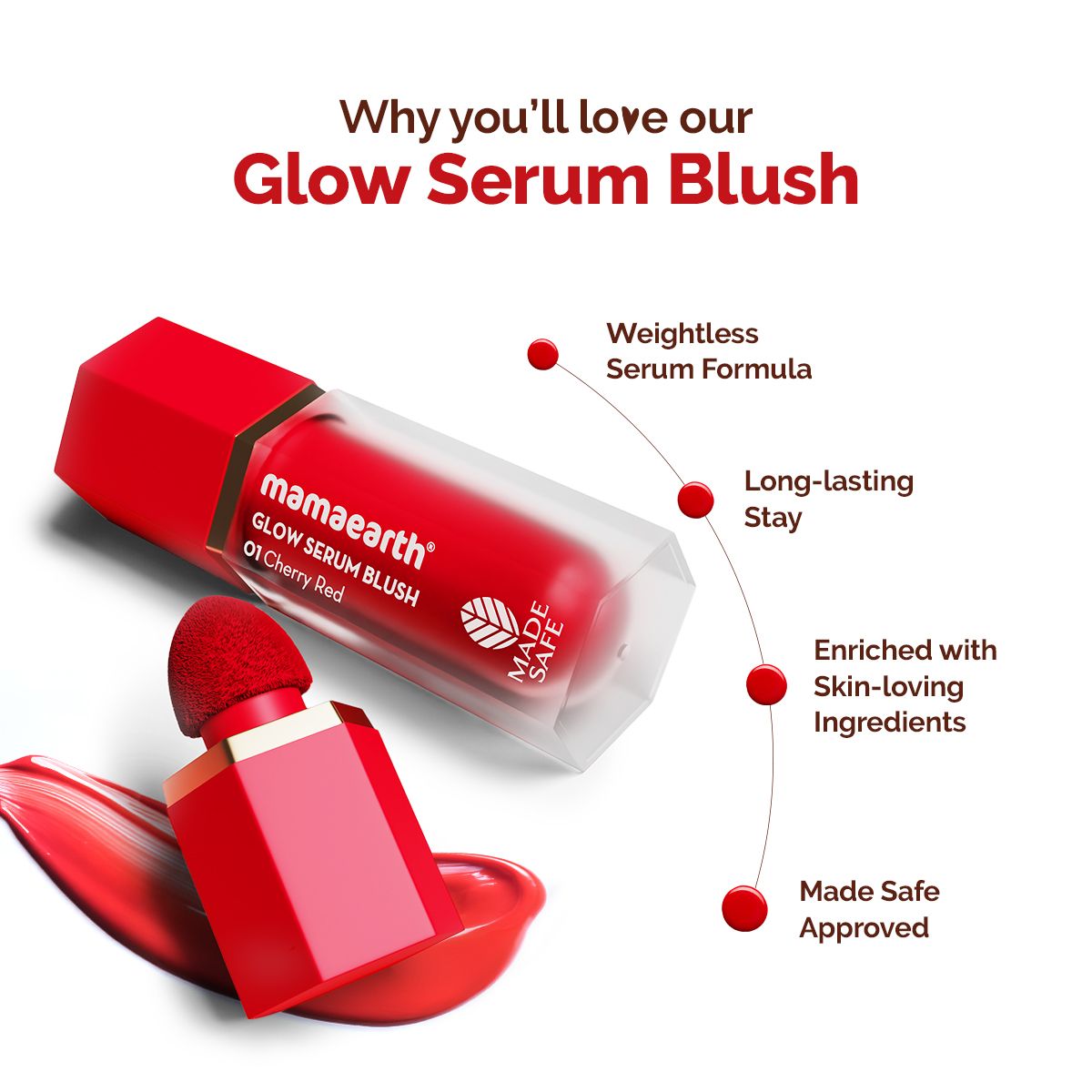 Mamaearth Glow Serum Blush with Vitamin C & Cherry Extract, 5ml, Cherry Red - Image 3 - Buy from Indicrest