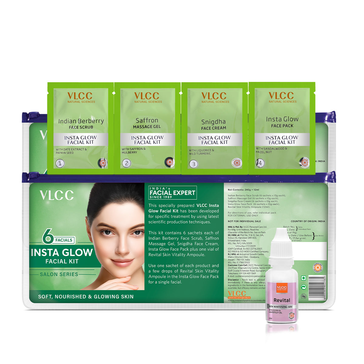 VLCC Salon Series Insta Glow Facial Kit ( 6 Facials ) - 252 g - Image 2 - Buy from Indicrest