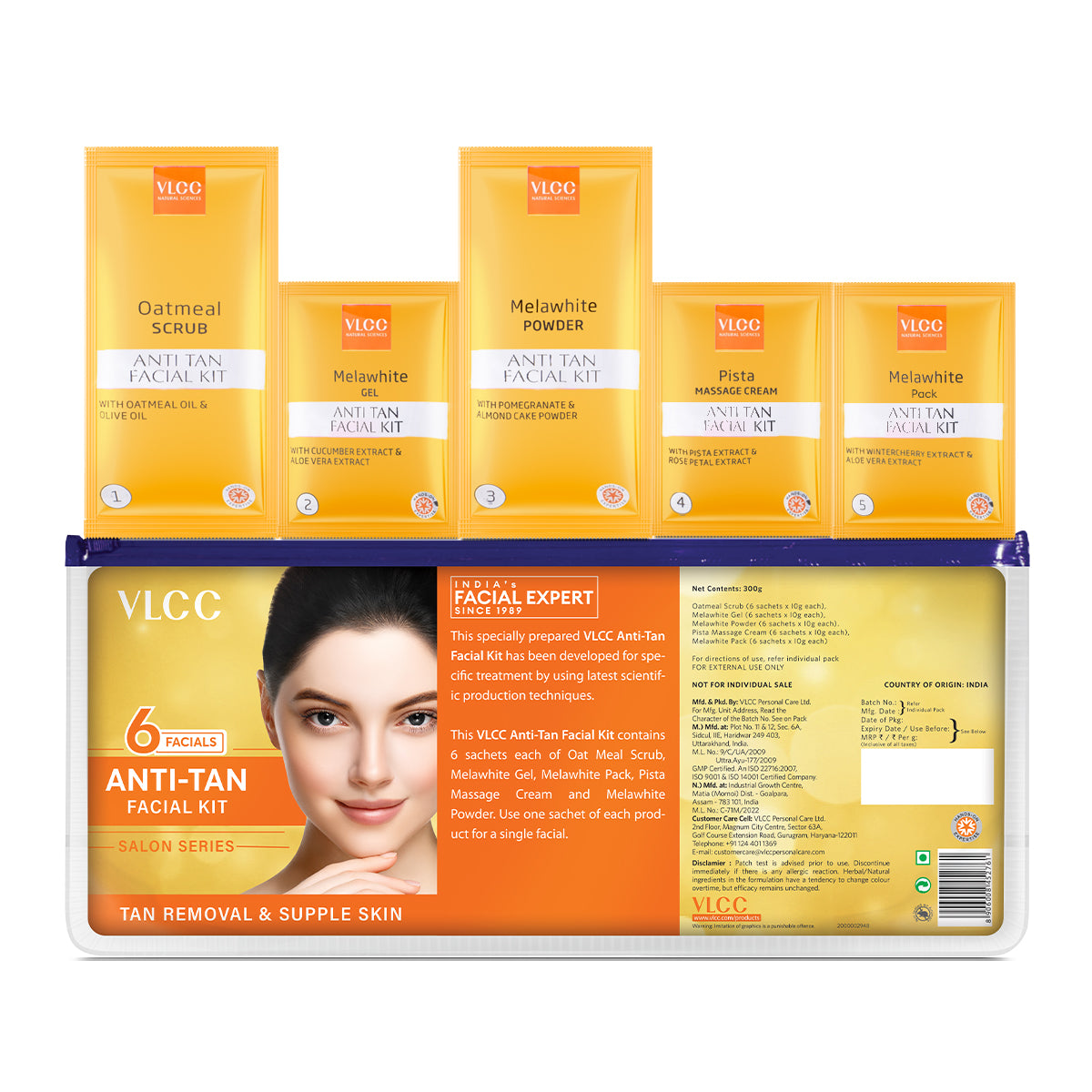 VLCC Salon Anti Tan Facial Kit ( 6 Facials )  - 300 g - Buy from Indicrest