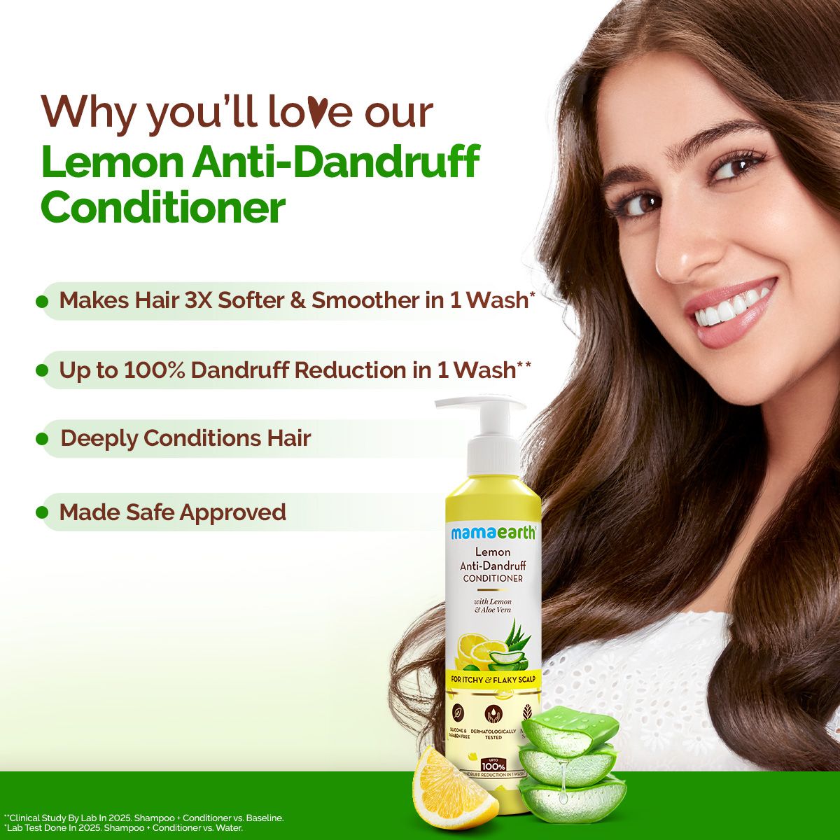 Mamaearth Lemon Anti-Dandruff Conditioner with Lemon & Aloe Vera for Itchy & Flaky Scalp,, Pack of 2 X 250ml - Image 2 - Buy from Indicrest