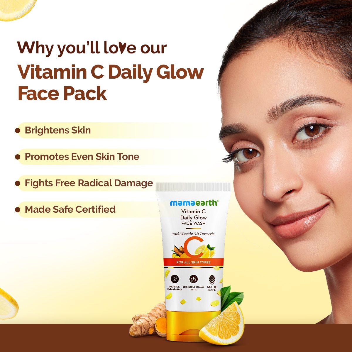 Mamaearth Vitamin C Face Wash with Vitamin C and Turmeric, 150ml - Image 2 - Buy from Indicrest