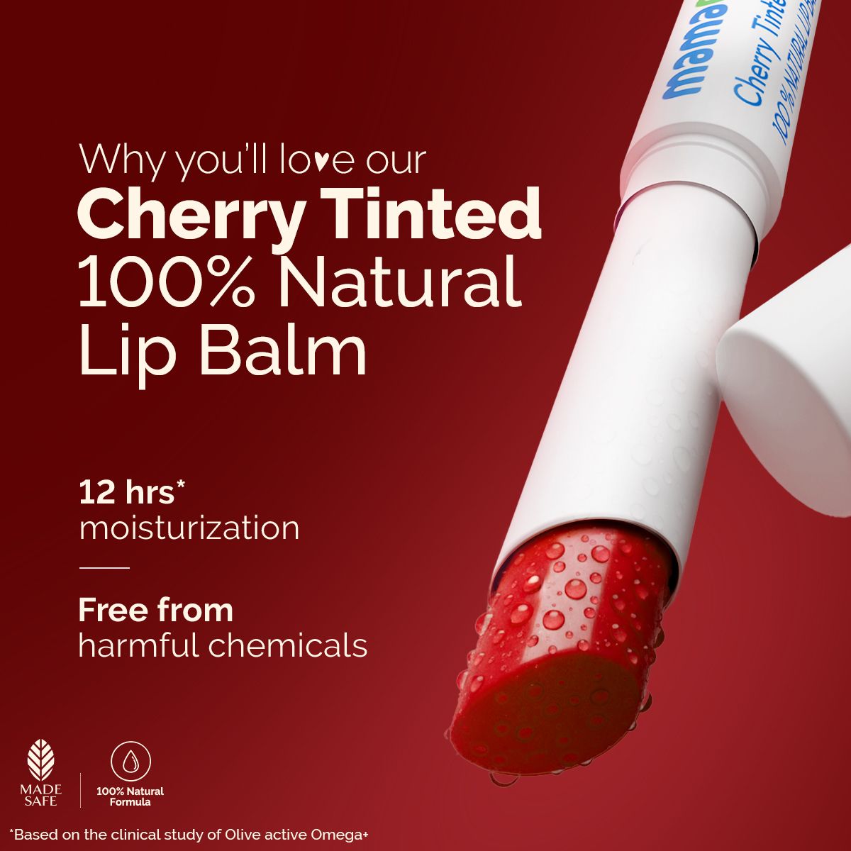 Mamaearth Cherry Tinted 100% Natural Lip Balm with Cherry & Coconut Oil for 12 hrs Moisturized Lips, 2g - Image 2 - Buy from Indicrest