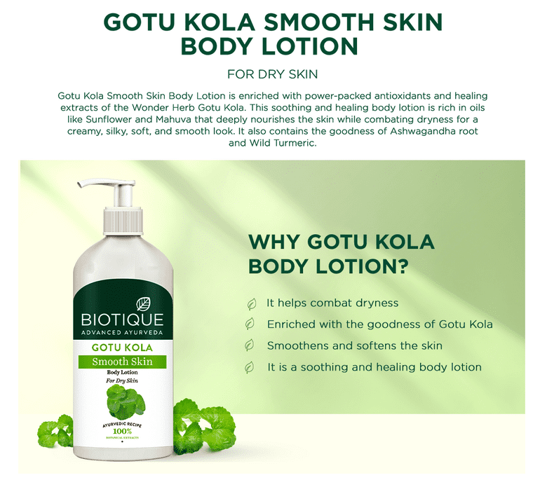 Biotique Gotu Kola Smooth Skin Body Lotion, 180ml - Image 5 - Buy from Indicrest