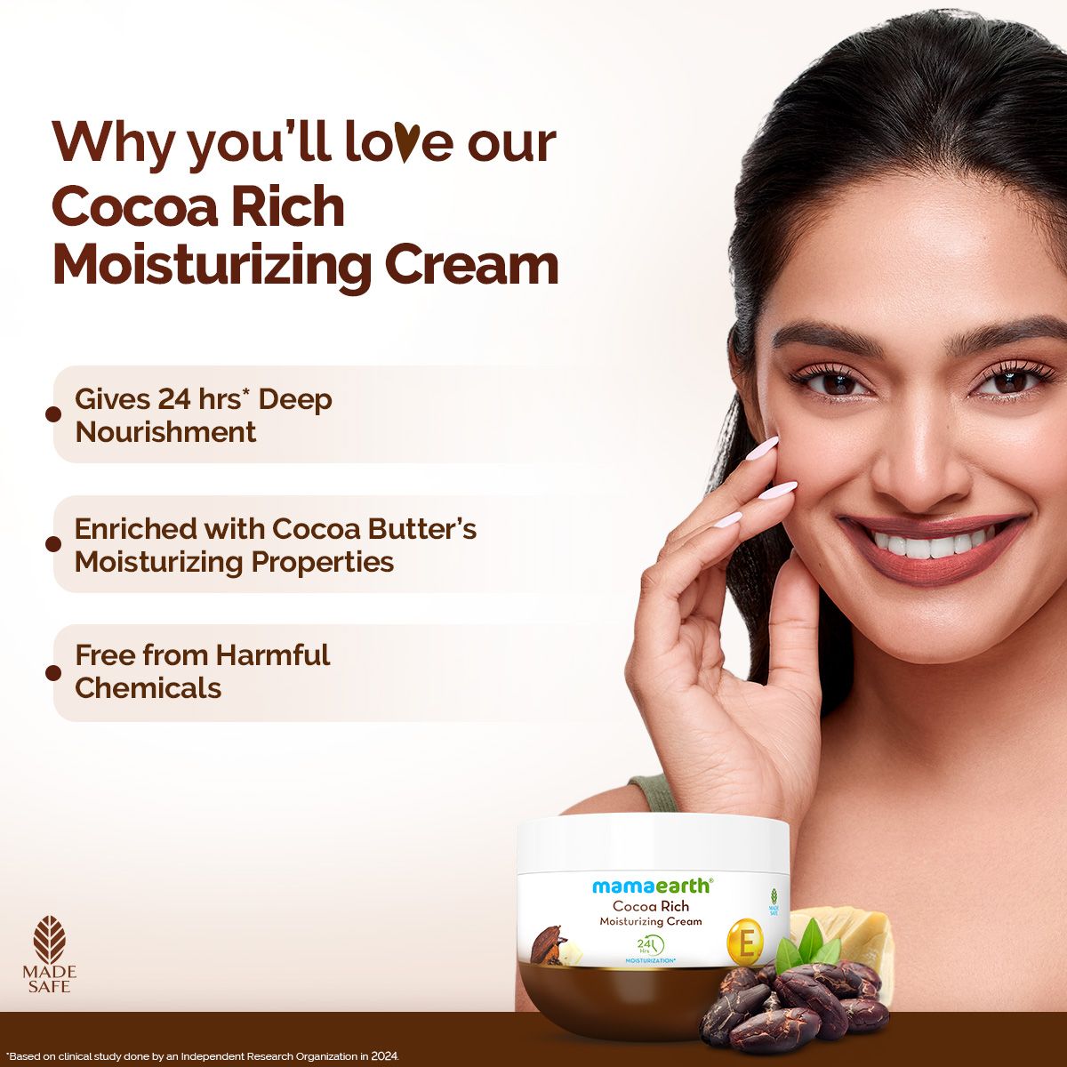 Mamaearth Cocoa Rich Moisturizer with Cocoa Butter & Vitamin E for Deep Nourishment, 200g - Image 2 - Buy from Indicrest